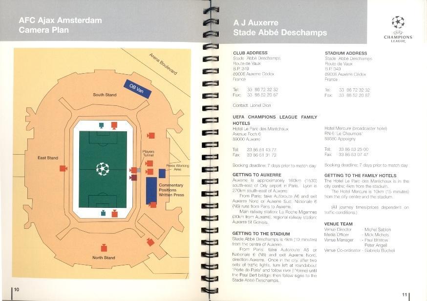 книга Европа футбол 1996-97 Медия гид / European Football Media and Venue Guide 1
