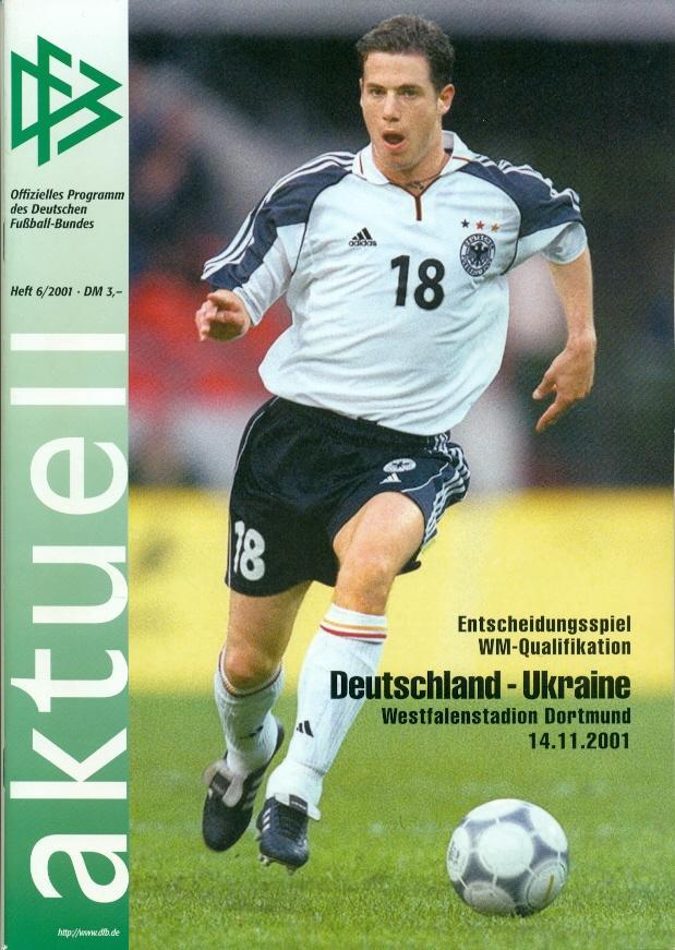 прог.сб. Германия-Украина 2001 отбор ЧМ-2002 / Germany-Ukraine match programme