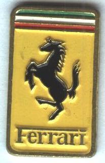 автомобиль Феррари, Ф-1,формула-1,№1, тяжелый металл / Ferrari F-1 car pin badge