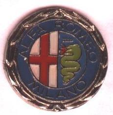 автомобиль Альфа Ромео, №1, тяжелый металл / Alfa Romeo car pin badge