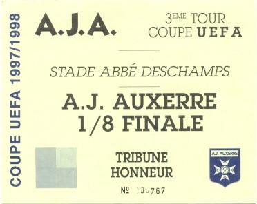 билет Осер/AJ Auxerre France/Франц-FC Twente Netherlands/Голл.1997a match ticket