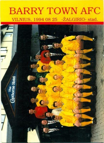 прог.Жальг/Zalgiris Lithua/Литва-Барри/Barry Town Wales/Уэльс 1994 match program