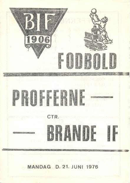 прог.Brande IF,Denmark- сб.Дания/Denmark XI Professionals 1976 match programme