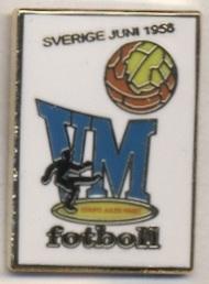 Чемпионат Мира ЧМ-1958 (Швеция) ЭМАЛЬ / World cup 1958 Sweden football pin badge