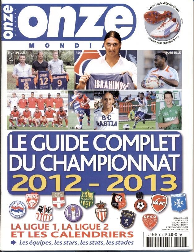 Франция,чемпионат 2012-13,спецвыпуск Онз / Onze Mondial guide championnat France