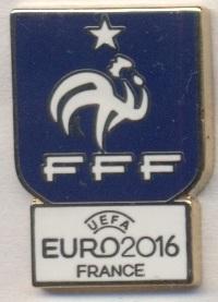 Франция,федерация футбола,Евро-16,№1 ЭМАЛЬ /France football federation pin badge
