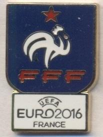 Франция,федерация футбола,Евро-16,№2 ЭМАЛЬ /France football federation pin badge