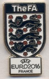 Англия,федерация футбола,Евро-16,№2 ЭМАЛЬ /England football federation pin badge