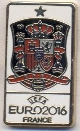 Испания, федерация футбола,Евро-16,№2 ЭМАЛЬ /Spain football federation pin badge