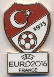 Турция, федерация футбола,Евро-16,№2 ЭМАЛЬ /Turkey football federation pin badge