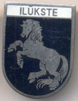 герб город Илуксте (Латвия) ЭМАЛЬ /Ilukste town,Latvia coat-of-arms enamel badge