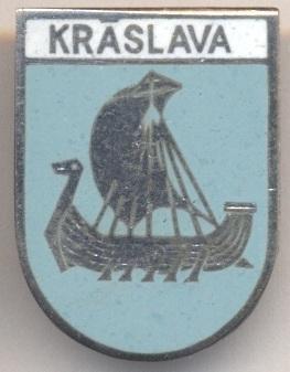 герб город Краслава(Латвия) ЭМАЛЬ/Kraslava town,Latvia coat-of-arms enamel badge