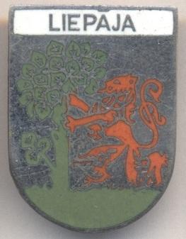 герб город Лиепая (Латвия) ЭМАЛЬ / Liepaja town,Latvia coat-of-arms enamel badge