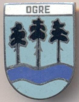 герб эмбл.город Огре (Латвия) ЭМАЛЬ / Ogre town,Latvia coat-of-arms enamel badge