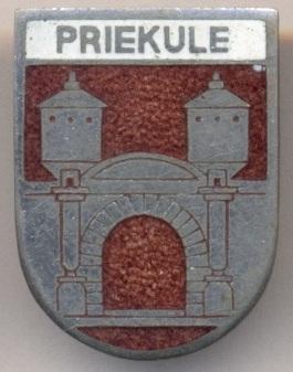 герб город Приекуле(Латвия) ЭМАЛЬ/Priekule town,Latvia coat-of-arms enamel badge