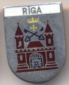 герб город Рига (Латвия) ЭМАЛЬ / Riga city town,Latvia coat-of-arms enamel badge