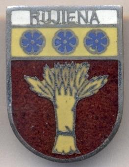 герб город Руиена=Руйиена (Латвия) ЭМАЛЬ /Rujiena town,Latvia coat-of-arms badge