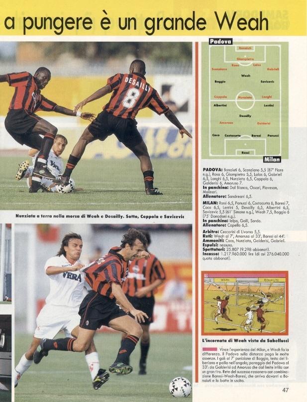 футбол - Италия чемпионат 1995-96, коллекция Guerin Sportivo Italy championship 1