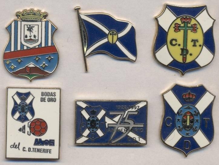 футбол.клуб Тенерифе (Испания) коллекция 6шт ЭМАЛЬ/CD Tenerife,Spain pins badges