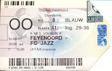 билет Feyenoord Netherlands/Голл.-FC Jazz Pori Finland/Финлянд.1997 match ticket