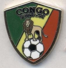 Конго, федерация футбола, №2, ЭМАЛЬ / Congo football federation enamel pin badge