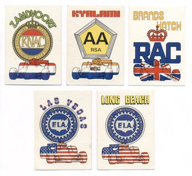 наклейки 10 шт.Формула-1 авто-клубы,трассы/Formula F-1 automobile clubs stickers 1