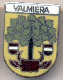 герб город Валмиера(Латвия) ЭМАЛЬ/Valmiera town,Latvia coat-of-arms enamel badge