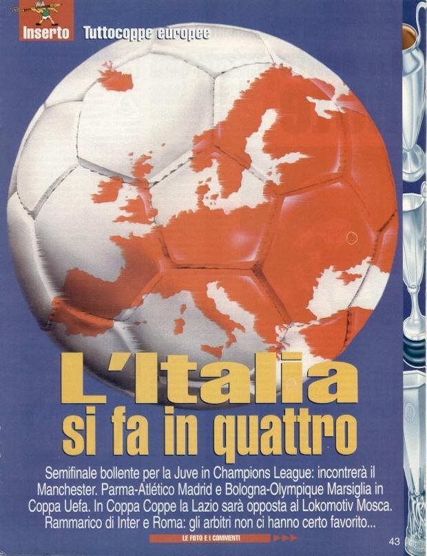 футбол-Еврокубки 1998-99 четвертьфиналы,спецвыпуск Guerin Sportivo European cups