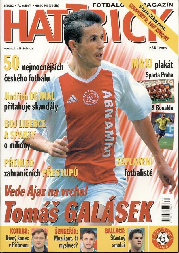 Футбол, Чехия, Хеттрик 9/2002 +постер Роналдо / Hattrick Czech football magazine