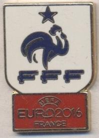 Франція,федерація футболу,Євро-16,№3 ЕМАЛЬ /France football federation pin badge