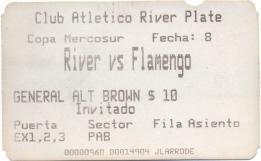 білет CA River Plate,Argentina-Flamengo CR,Brazil Mercosur cup 199? match ticket