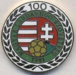 Угорщина, федерація футболу,ювілей 100,№1 ЕМАЛЬ /Hungary football federation pin