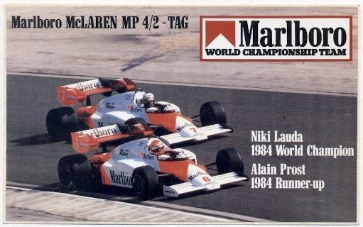 наклейка Ф-1 Формула-1 авто Макларен Лауда+Прост / McLaren F-1 Formula-1 sticker