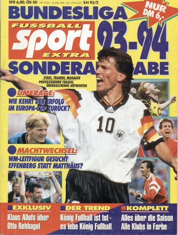 Німеччина, Чемп-т 1993-94, спецв. Fussball Sport Extra Bundesliga season preview