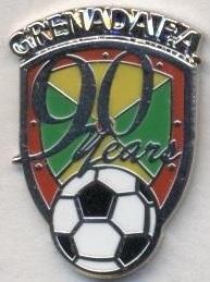 Гренада,федерація футболу,ювілей 90,ЕМАЛЬ /Grenada football federation pin badge