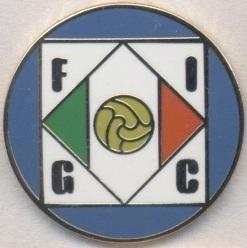 Італія, федерація футболу,№15 ЕМАЛЬ /Italy football federation replica pin badge