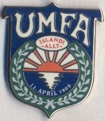 футбол.клуб УМФА (Ісландія), ЕМАЛЬ / UMF Afturelding, Iceland football pin badge