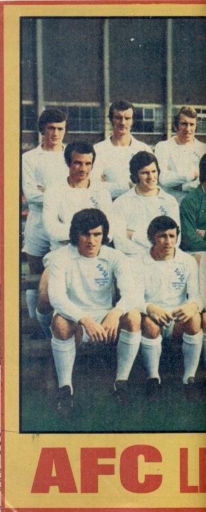 постер футбол Лідс Юнайтед (Англія) 1973 / Leeds Utd AFC,England football poster