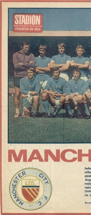 постер футбол Манчестер Сіті (Англія) 1972 / Manchester City FC, England poster