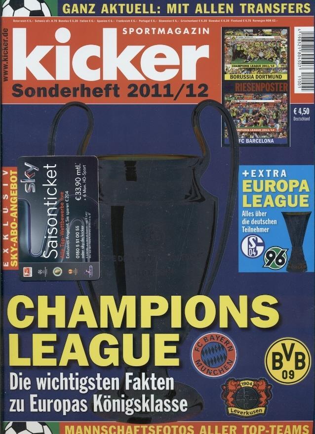 Футбол,Ліга чемпіонів 2011-12,спецвидання Кікер /Kicker Champions league preview