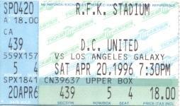 білет США чемпіонат 1996a championship USA-MLS LA Galaxy*-DC United match ticket