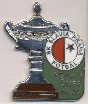 футбол.клуб Славія Прага (Чехія) ЕМАЛЬ/Slavia Pr. Czech-cup 1998-99 football pin