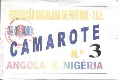білет зб. Ангола-Нігерія 2000 / Angola-Nigeria football Africa match ticket