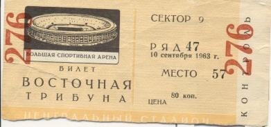 білет ЦСКа Мос.-Динамо Минск 1963 / CSKa Mos.-Dynamo Minsk, ussr match ticket