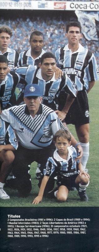 постер А3 футбол Греміо (Бразилія)1996 Плакар/Gremio FBPA,Brazil football poster