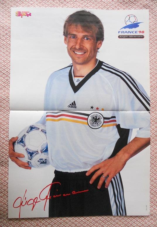 постер футбол Юрген Клінсманн(Німеч.)1 /Jurgen Klinsmann,Germany football poster