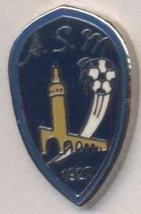 футбол.клуб Мулєн (Франція) ЕМАЛЬ / AS Moulins, France football enamel pin badge