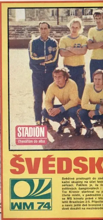 постер А4 футбол зб. Швеція 1974 Стадіон / Sweden national football team poster