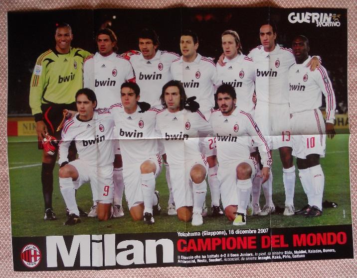 постер А1 футбол Мілан,Італія 2007/AC Milan-World champion,Italy football poster