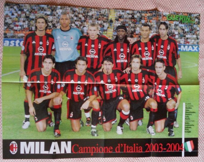 постер А1 футбол Мілан, Італія 2004 / AC Milan,Italy calcio football team poster